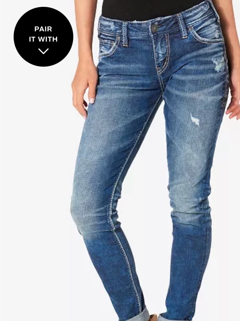 Silver Jeans Boyfriend Jeans in Washed Blue